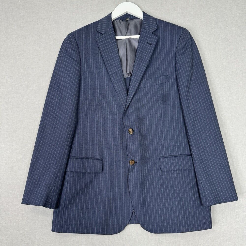 Brooks Brothers Mens Blazer 42R Wool Blue Pinstripe 346 Fitzgerald Sports Coat